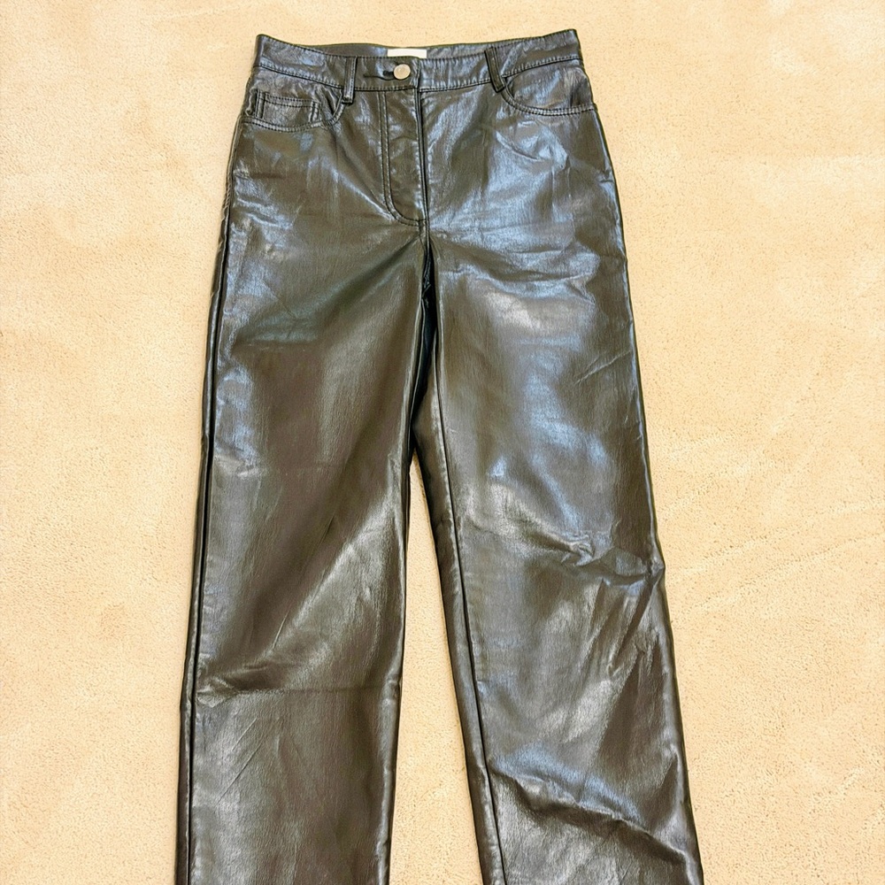 Aritzia Wilfred Black Leather Pants